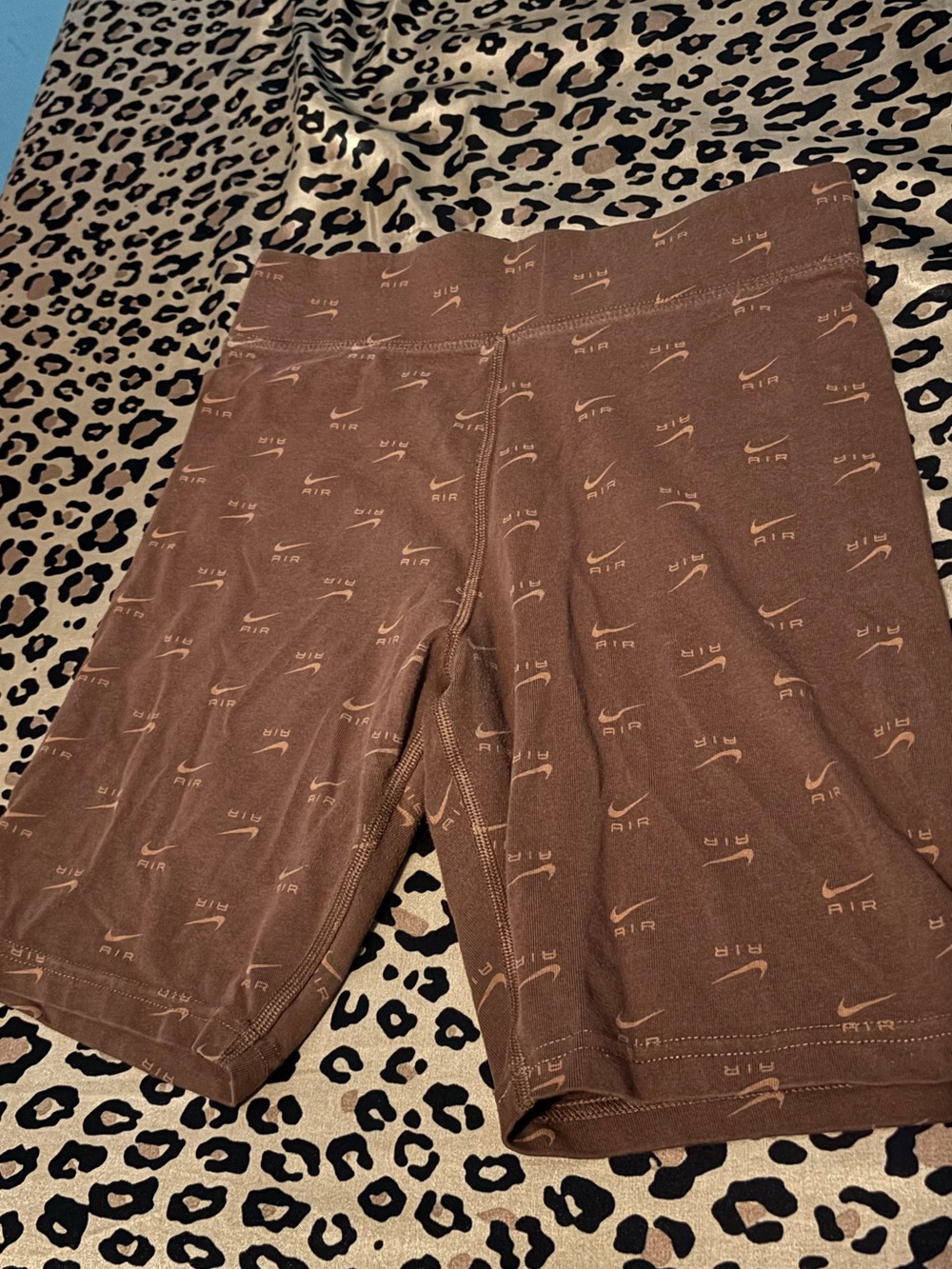 Nike Brown Logo-Print Bike Shorts